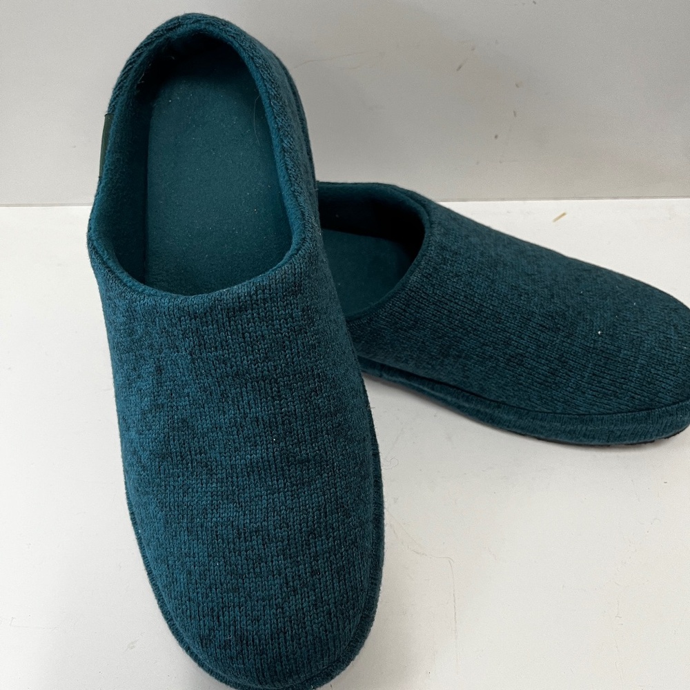 LLBean Teal Clog hard bottom knit slipper